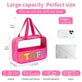 thumbnail image 2 of Bolsa de maquillaje Eurovicky con parche con letras de chenilla transparente e impermeable, 2 of 8