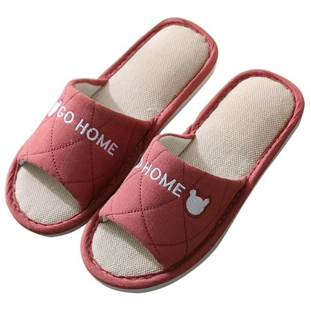 

Pretty Comy Womens/Mens Home Slippers Cotton and Linen Casual Indoor Outdoor Open-Toe Shoes
