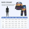 thumbnail image 4 of Fuzoiu Cosmic Irises At Twilight Print Men's Long-Sleeved Pajama,Lounge Button Down Nightwear,Mens Notch Collar Pajama Set -Medium, 4 of 7