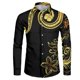 thumbnail image 3 of Camisas hawaianas con estampado 3D de tribu polinesia, camisas casuales de manga larga con cuello alto, blusa con botones para hombre, ropa de otoño, 3 of 5