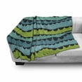 thumbnail image 3 of Abstract Soft Flannel Fleece Throw Blanket, Waves Composed of Repeating Parallel Lines Contemporary Style Artwork, Cozy Plush for Indoor and Outdoor Use, 50" x 60", Multicolor, by Ambesonne, 3 of 6