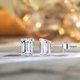 thumbnail image 3 of JeenMata Pendientes Minimalistas con Solitario de Moissanita de Talla Esmeralda de 2 Quilates Bañados en Oro Blanco de 18 K sobre Plata, 3 of 9
