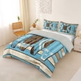 thumbnail image 2 of Castle Fairy Weathered Wood Surfboard Bedding,Hibiscus Palm Striped Board Duvet Cover Full,Tan Sky,Grey Reversible,3pcs,No Comforter,1 Duvet Cover and 2 Pillowcases, 2 of 5