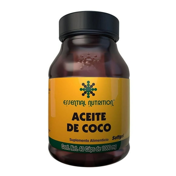 Suplemento alimenticio Essential Nutrition Aceite de Coco 40 cápsulas de 1000 mg