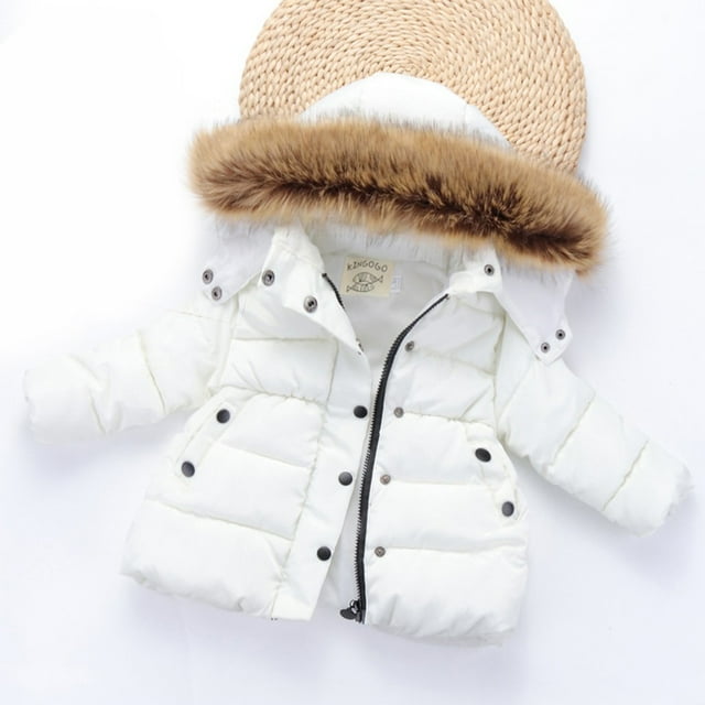 Veste d'Hiver pour Garçons avec Capuche Fermeture Éclair devant Couleur Unie pour Temps Froid et Jeu