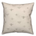 thumbnail image 2 of Creative Products Gray and Cream Delicate Bee Pattern 18 x 18 Spun Poly Pillow, 2 of 3