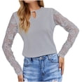thumbnail image 2 of Vetsdori Womens Gray Sweaters Round Holiday Pullover Knitwear Soft Long Sleeve Tops for Women Warm, 2 of 3