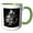 Green/White, variant on 3drose, Black and White Chrome Holly Leaves with Hand Colored Berries - Wow, 11oz Two-tone Green Mug