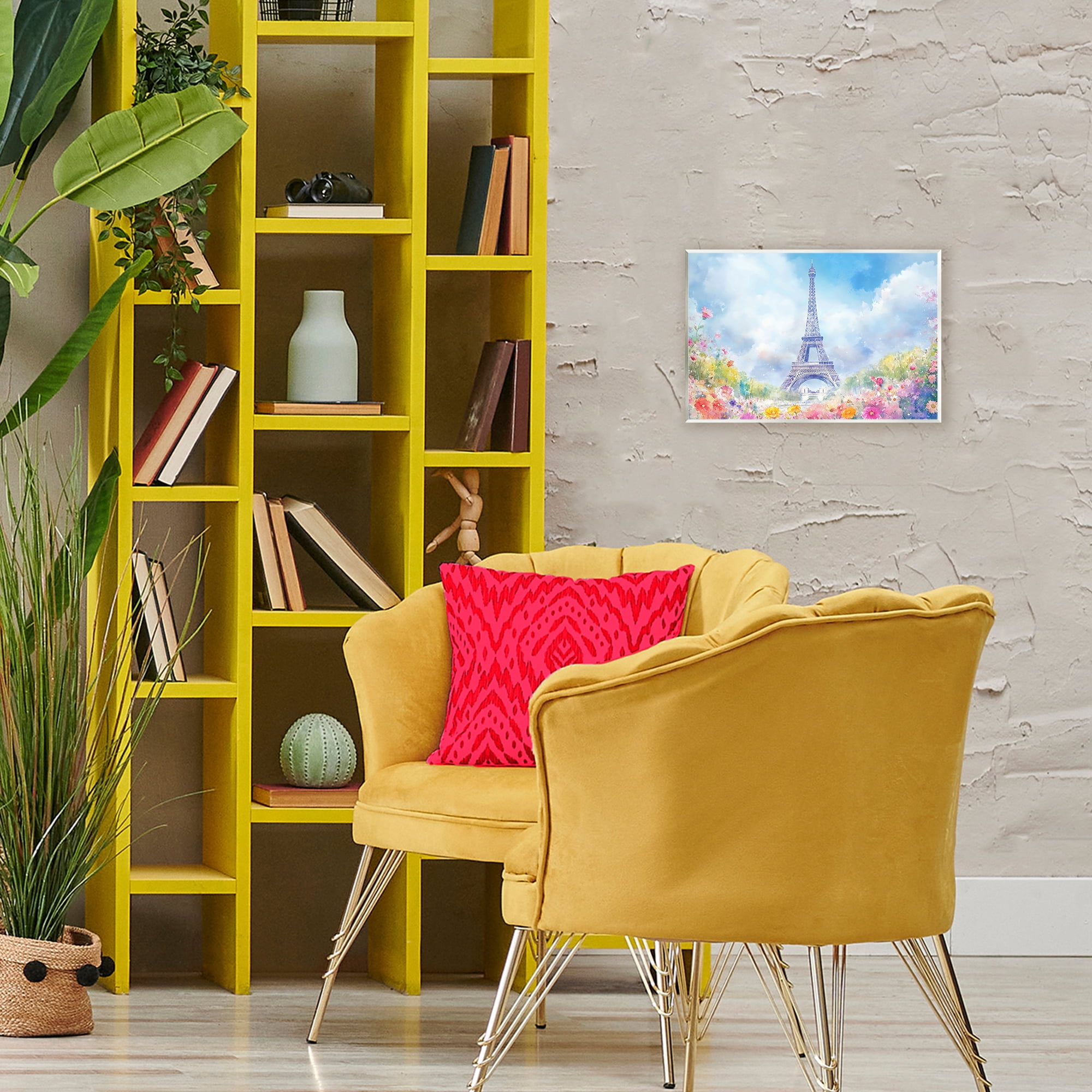 Stupell Industries Rainbow Spring at Eiffel Tower Wall Plaque Art, design by Creative Studio