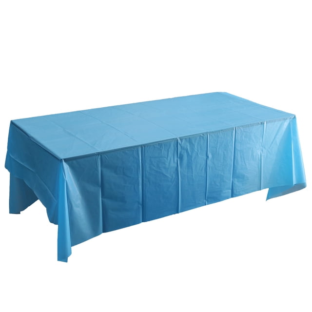 KAKOWELY Mantel ecológico de color puro, desechable, impermeable, protector de plástico para picnic, banquete, evento o fiesta, 137 x 183 cm (azul)