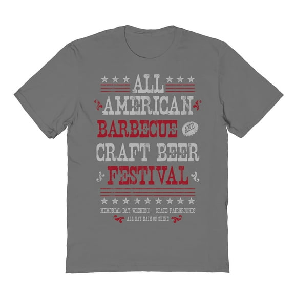Americana All American Bbq Graphic Charcoal Men's Cotton T-Shirt