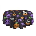thumbnail image 5 of Cute Halloween Icons Pattern Round Tablecloth 60"x60",Wrinkle Wipeable Table Cloth for Kitchen Dining Room Picnic Patio Party, 5 of 6