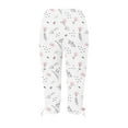 thumbnail image 4 of Mrat Women's Yoga Capris Printed Printed Soft Stretchy Pants Elastic Straight Cropped Pants Yoga Sports Straight Sports Running Cropped Trouser Gray_BB L, 4 of 5