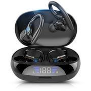 HZPOWEN Wireless Earbuds,Bluetooth Headphones 5.0 True Wireless Sport Earphones Built-in Mic Running Headset with Earhooks Charging Case Compatible with iPhone 13 Pro Max XS