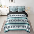 thumbnail image 2 of Ensemble de Douillette Simple Aztèque Western 7 Pcs, Ensembles de Literie Boho à Rayures avec Draps, Lit Tout-en-un Sud-Ouest Américain pour Enfants et Adultes, Ensemble de Lit Style Tribal Mexicain, 2 of 5