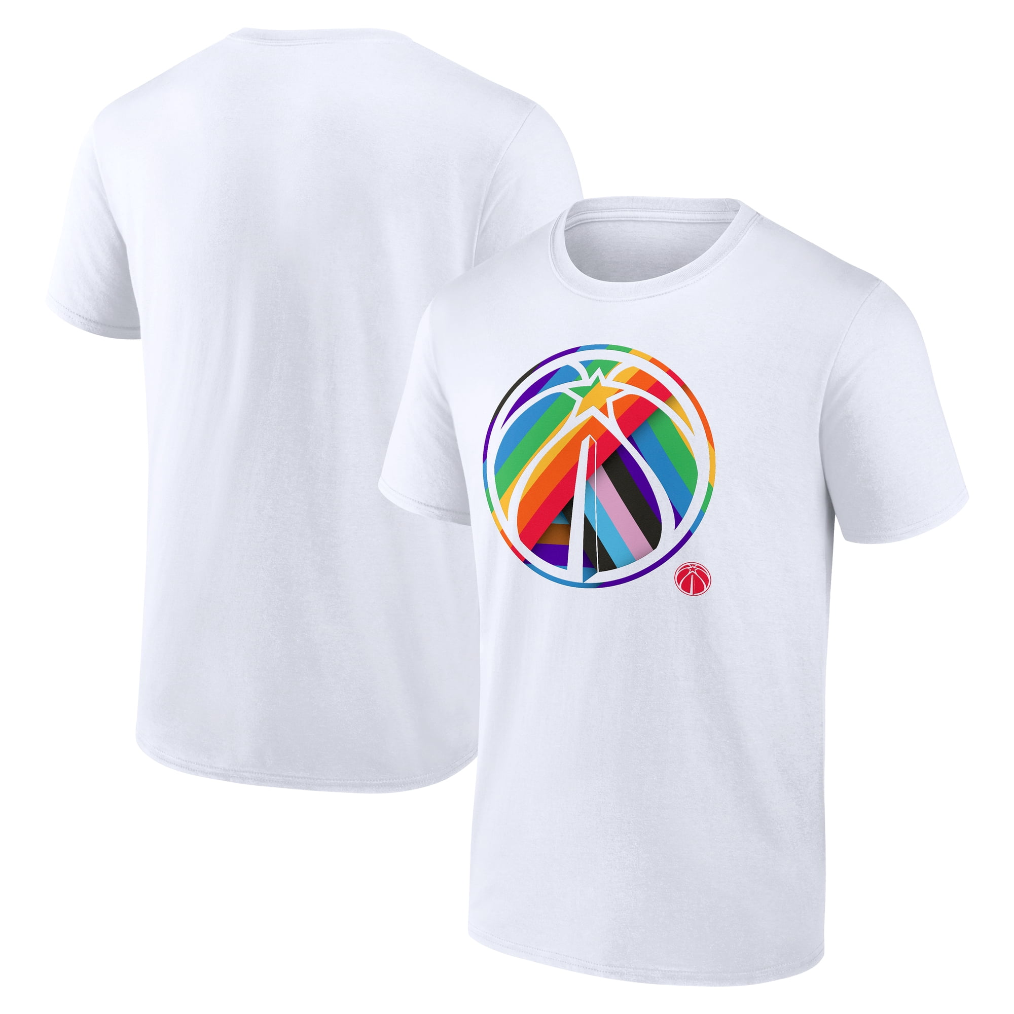 Men's White Washington Wizards Team Logo Pride T-Shirt