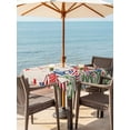 thumbnail image 2 of Outdoor Tablecloth with Umbrella Hole and Zipper, Independence Day Square Table Cloth 54x54 Inch Waterproof Tablecloth, 4th of July Striped Stars Patriotic Burlap Picnic Table Cover for Patio Camping, 2 of 7
