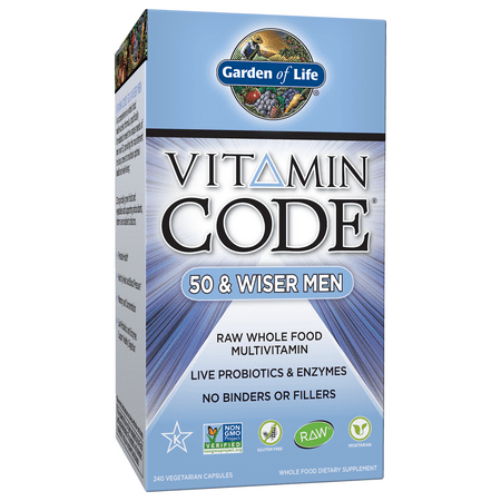 Garden of Life Vitamin Code 50 & Wiser Men's Multi, 240 Capsules