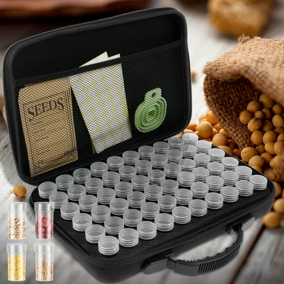 Pluokvzr 60 Slots Seed Storage Organizer Sturdy Seed Organizer Storage Box Practical Seed Storage Container Multifunctional Seed Storage Box for Garden Vegetable Flower