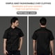thumbnail image 3 of CHEF DE ALGODÓN Uniforme de manga corta de verano para hombres Chaqueta de chef delantal Botones Sweat Bands for Grill Restaurant Bar Shop Cafes Negro XL sidaley HA012099-03, 3 of 7