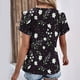thumbnail image 4 of Tops de Algodón para Mujeres Cuello en V Moda Casual Manga Corta Primavera Verano Top para el Hogar Y Diario, 4 of 6