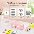 thumbnail image 4 of JADENS Bluetooth Thermal Label Printer 4x6, Pink Wireless Shipping Label Printer for Small Business & Packages, Compatible with iOS, Android, Mac, Win, 4 of 6