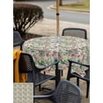 thumbnail image 4 of Vintage Flowers Outdoor Tablecloth - 60x60 Inch Square Dining Table Cover, Spring Pink Green Floral Country Leaves Birds Waterproof Outdoor Table Cloth with Umbrella Hole & Zipper for Picnic/Patio, 4 of 7