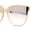 Beige - Beige Mirror, variant on Womens Color Mirror Inset Lens Oversized Cat Eye Horn Rim Retro Sunglasses Matte Black - Green Mirror