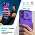 thumbnail image 5 of Case for iPhone 16 Pro Max 6.9" with Invisible Fold Holder Stand, MagSafe Magnetic Wireless Charging,Sliding camera casing,Shockproof Dropproof Tough Rugged Protective Case Cover,Purple, 5 of 10
