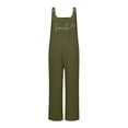 thumbnail image 4 of TrendOFT Combinaison une Pièce Femme Décontractée Été Ample Mode Imprimé Bretelles Boutonnée Salopettes Vert Armée G, 4 of 4
