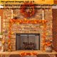 thumbnail image 5 of Guirnalda de hojas de arce artificiales de otoño, planta colgante de otoño para la decoración de la chimenea de la puerta de la pared del jardín del hogar, 5.7 pies Namotu XMWJ104, 5 of 7