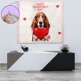 thumbnail image 4 of Happy Valentine's Day Basset Hound Brings Love Heart Tapestry Bassets Dog Breed Lovers Gifts Idea Wall Hanging Backdrop Home Decor - 02028, 4 of 5