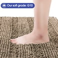 thumbnail image 2 of HAKUNA Striped Dark Beige Bathroom Rug Set 2 Piece 32"x20"+60"x20" Gray Ultra Soft, Non Slip Chenille Toilet Mat, Absorbent Plush Shaggy Bath Mats for Bathroom, Bedroom, Kitchen, 2 of 6