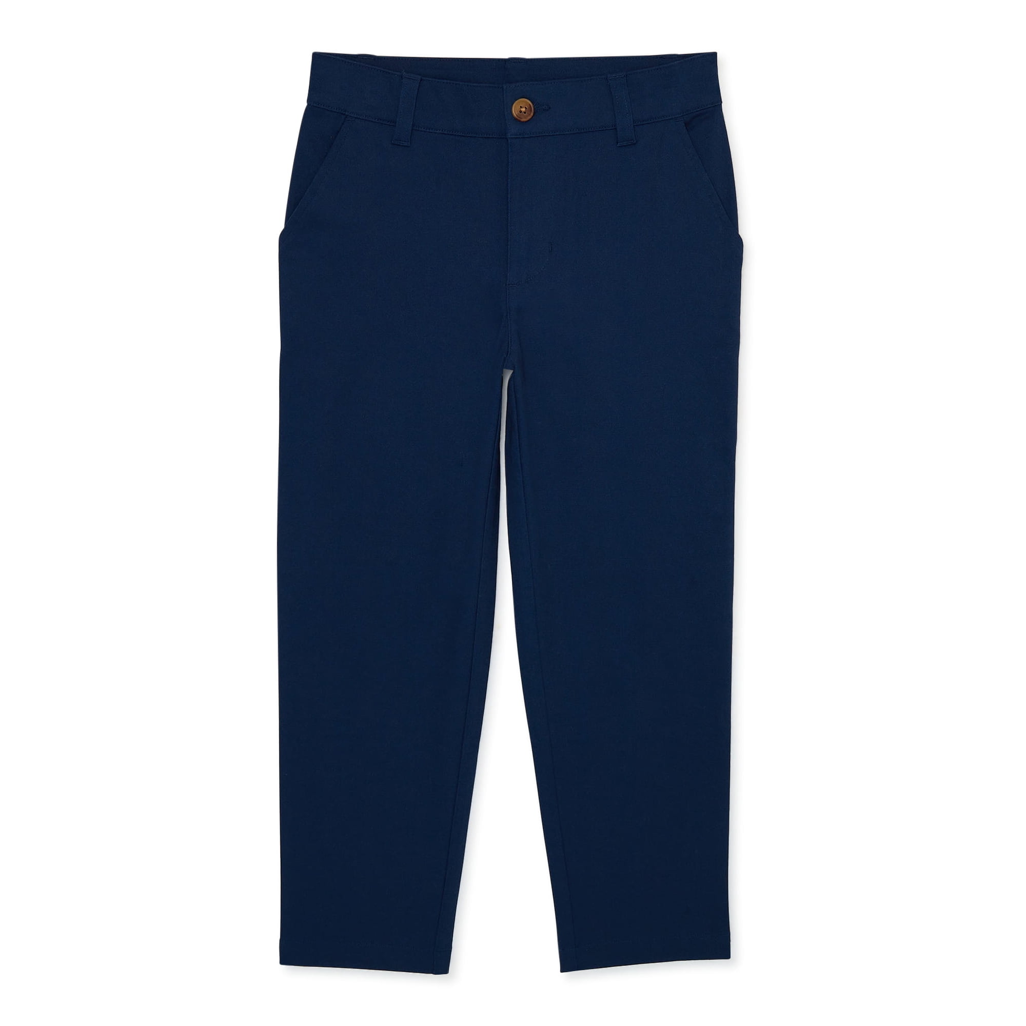 Wonder Nation Boys School Uniform Flat Front Pants, Sizes 4-18, Slim & Husky