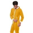 thumbnail image 3 of Notus Unisex Adult Onesie One Piece Pajama Romper Hooded Zip Sleepwear Jumpsuit for Men and Women Yellow S, 3 of 6