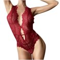 thumbnail image 1 of Ropa interior de encaje de lencería sexy de una pieza con bordado de encaje para mujer Fridja  nalpqowj41024, 1 of 9