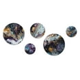 thumbnail image 2 of Designart "Captivating Liquid Ink Gold and Purple III" Abstract Marble Metal Wall Art Set of 5 Piece, 2 of 5