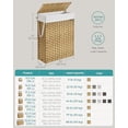 thumbnail image 5 of Slim Laundry Hamper with Lid, 14.5 Gallon (55L) Rattan Clothes Laundry Basket with Lid and Handles, Foldable, Removable Liner, Goose Yellow ULCB164N01, 5 of 6