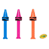 PEZ Candy Crayola Crayon Dispenser and Candy Refill Set: Jazzberry Jam Cerulean Blue and Outrageous Orange Dispensers and 6 Pez Candies in Cello Bag, 3-Pack