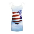 thumbnail image 5 of Summer Sale! HIMIWAY Dresses for Women 2023 Summer Casual Loose Babydoll Ruffles Casual Mini Patriotic V-Neck Sleeveless A-line Dress Sky Blue XXL, 5 of 5