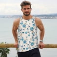 thumbnail image 6 of Lsque Rose Flowers Pattern Mens Tank Tops Muscle Athletic Quick Dry Sleeveless Workout Fitness T Shirts Beach Tank Top, Loose-fit Sleeveless Shirt for Men-XX-Large, 6 of 7