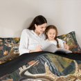 thumbnail image 4 of Castle Fairy Wildlife Autumn Deer King Size Comforter Sets 3pcs,Maple Twig Woodland Comforters King Size,Ochre Brown Black,Black Reversible,1 Comforter and 2 Pillowcases, 4 of 6