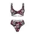 thumbnail image 4 of Daiia Rose Flowers Women's Bikini Set Two Piece Swimsuit High Waisted Bikini Adjustable Straps Bikini Perfect for Beach, Pool, and Summer Vacation-Large, 4 of 9