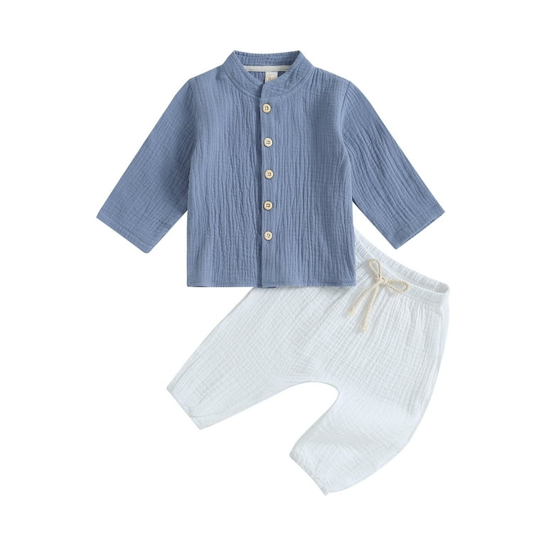 Toddler Baby Boy Girl Cotton Linen Pants Set 6M 12M 18M 24M 2Y 3Y