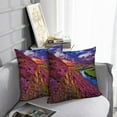 thumbnail image 6 of LALILO Throw Pillow Covers Colorful Landscape Scenery Hill Slope Cushion Cover 18" x 18", 2 Pack, 6 of 6