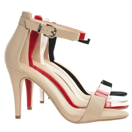 

Women Single Band Dress Heel Sandal With Ankle Strap Open Toe Pump