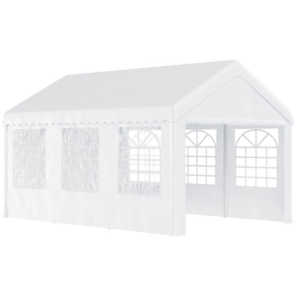 Outsunny 20'x13' Heavy Duty Party Tent, Carport Garage Canopy, Portable