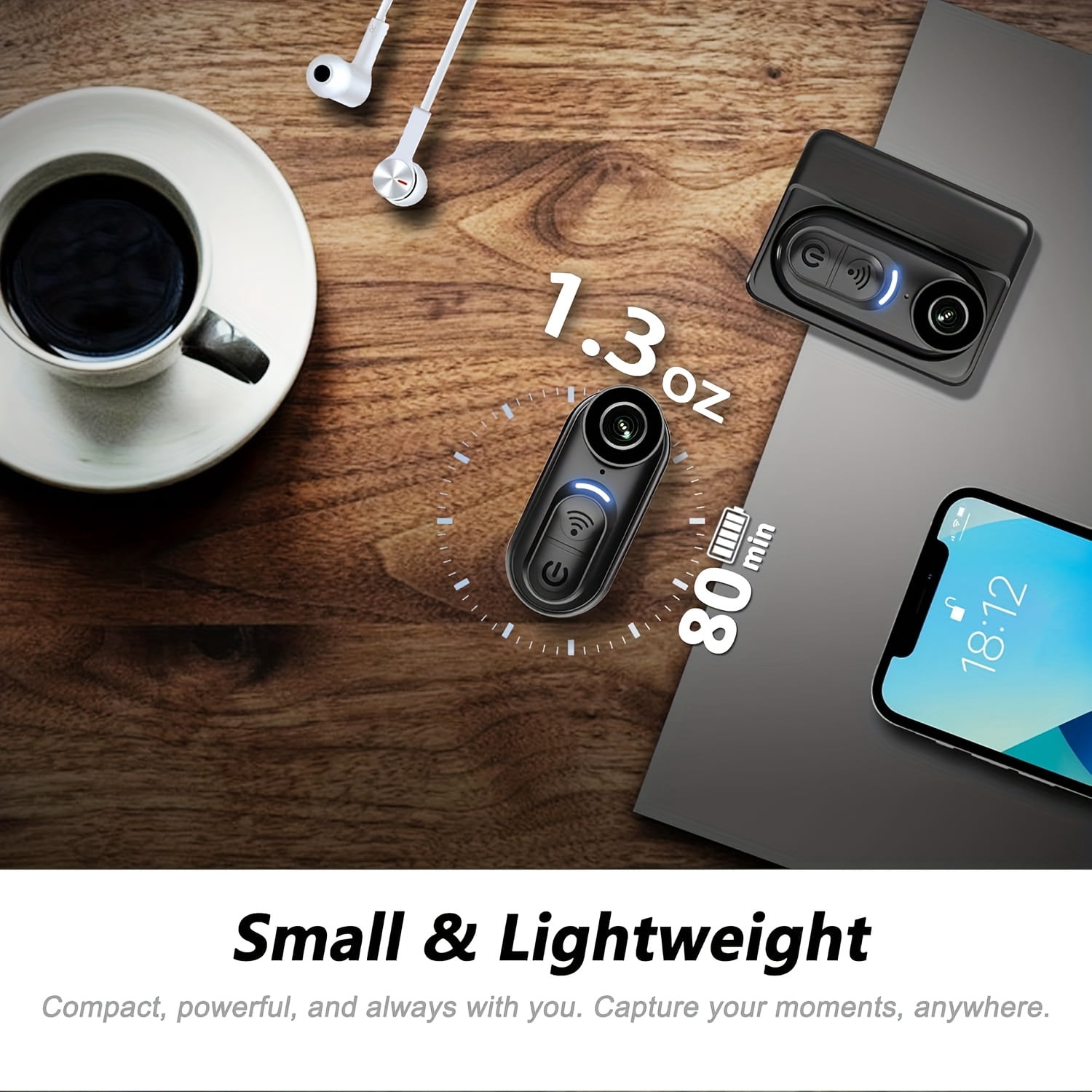 4K Mini Body Camera, Thumb Size Action Body Cam, Wearable Sports Cameras, Hands-Free POV Recording, Helmet Mount, Magnetic Sport DV for Bike Cycling, for Vlogging Pet Walk