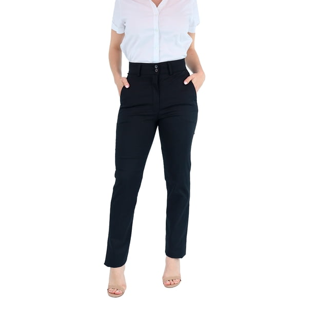 Pantalón Color Negro De Vestir Con Bolsas Stretch Para Dama