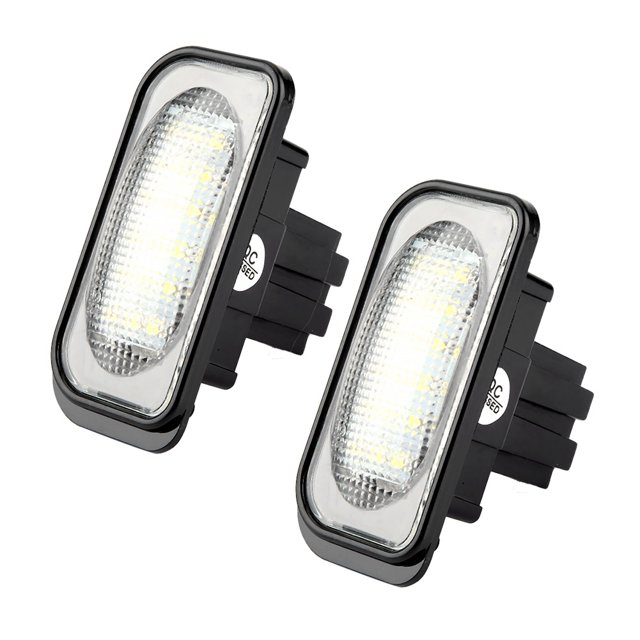 Cergrey LED Lampes 18 Perles Plaque d'Immatriculation Lampe R&L LED Plaque d'Immatriculation Lumière pour C-classe W203